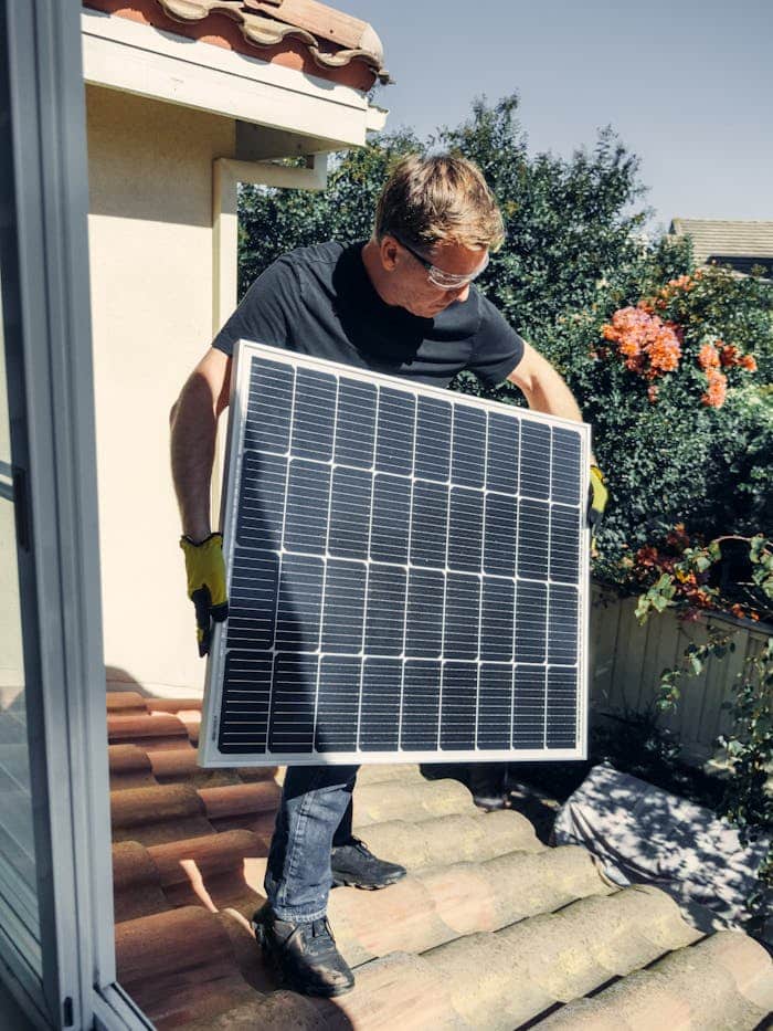 installing solar panels on a green mortgage home