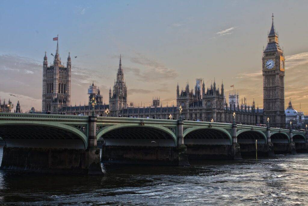 View of the Houses of Parliament in London, symbolizing the rising student loan debt crisis in England