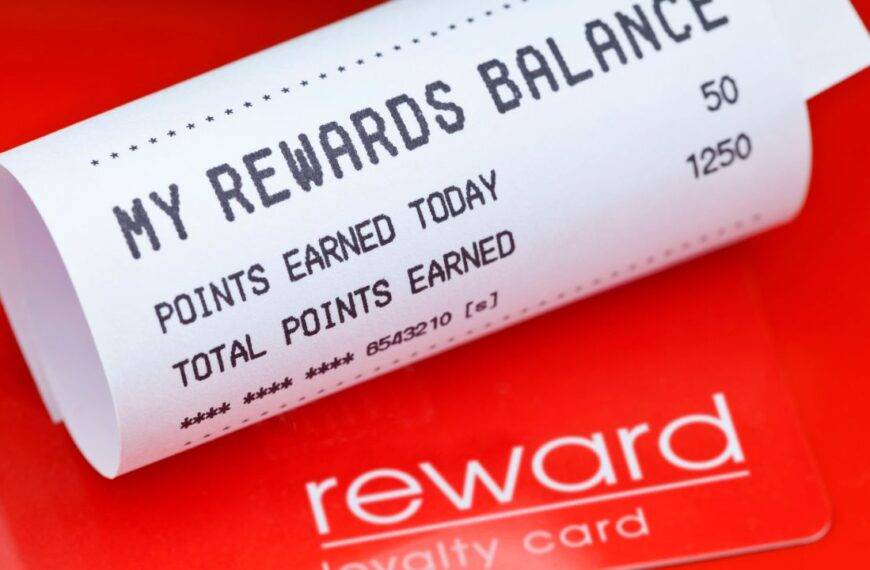 Receipt showing rewards points earned with a credit card