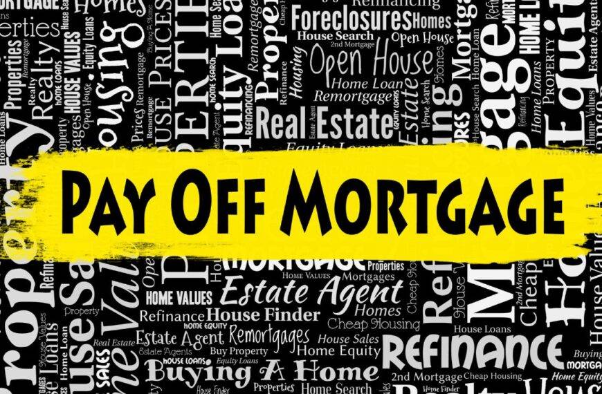 Graphic with "Pay Off Mortgage" written in bold, emphasizing mortgage repayment strategies